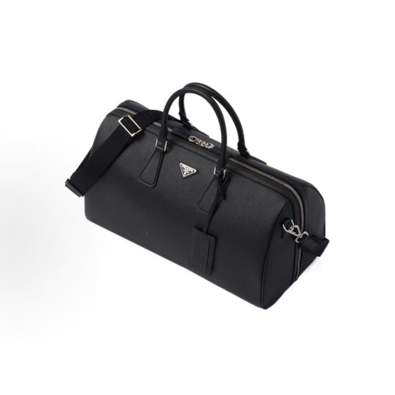 RADA Prada Saffiano metal triangular logo zipper opening and closing hand-held shoulder crossbody travel bag for men